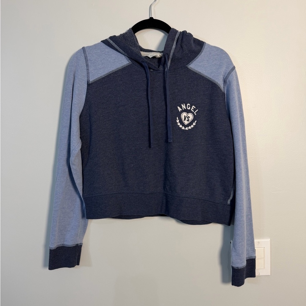 Victoria's Secret Dark and Light Blue Hoodie Sweater